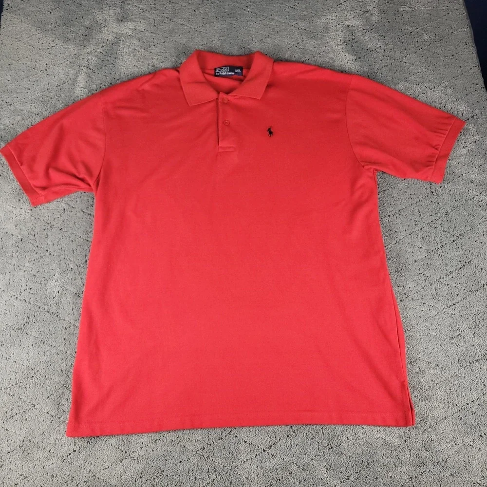 Polo Ralph Lauren Shirt Mens 3XL Red Short Sleeve Knit Pullover Casual Preppy